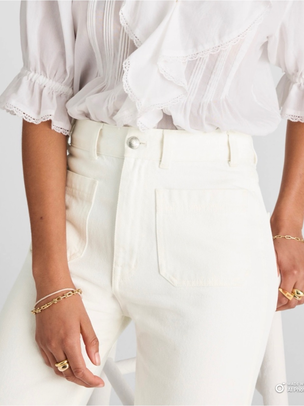 Madewell White The Cleo Straight Jean Size 23 NWT Rigid Denim Summer Jeans - Picture 4 of 16